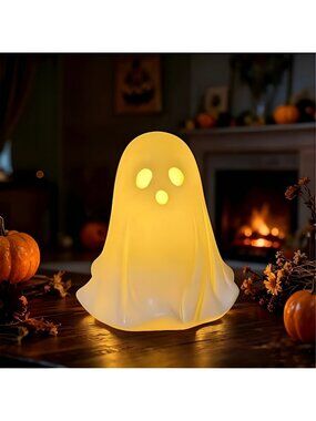 Unique Halloween Figurine Lamp Cute Mini Ghost Statue Night Light